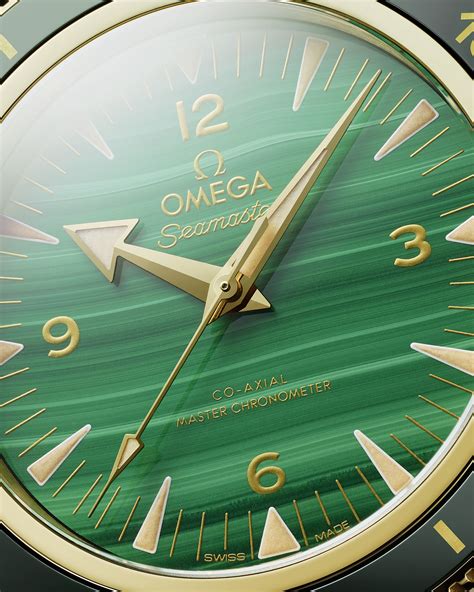 omega seamaster malachite|Omega Seamaster yellow gold.